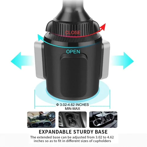 Miniatura 4 de APPS2Car Soporte para Tablet para Coche, Soporte para Tablet para Portavasos para Camión, Altura Ajustable Compatible con iPad Pro Air Mini
