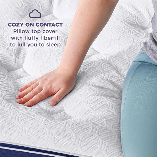 Miniatura 5 de Sleep Innovations Skyler - Colchón de espuma viscoelástica de gel refrescante de 12 pulgadas, parte superior de almohada de relleno de fibra