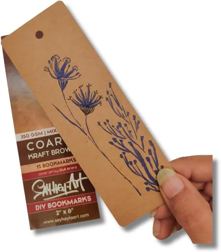 Miniatura 7 de Marcapáginas de papel kraft marrón de alta calidad de 350 GSM, ideal para medios mixtos y bellas artes (paquete de 2)