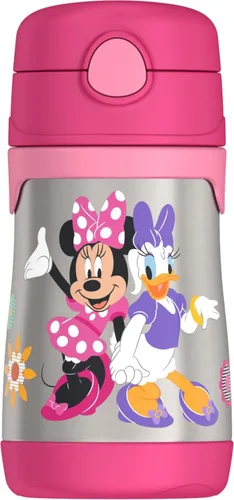 Miniatura 8 de Thermos Bebé 10 oz. Botella de acero inoxidable con popote emergente, coches