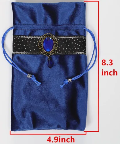 Miniatura 4 de Estrellas brillantes: mantel de terciopelo negro con cordón, bolsa de tela para altar, juego de dos piezas, 25.5 x 25.5 pulgadas, grande (azul)