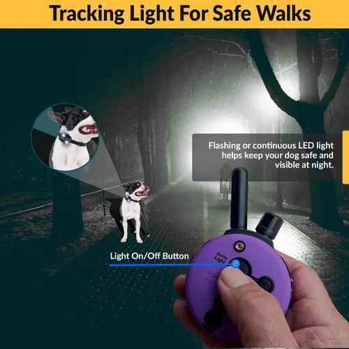 Miniatura 6 de Collar de entrenamiento humano para perros Educator E-Collar con control remoto, 100 niveles seguros de estimulación por toque, luz nocturna, Púrpura