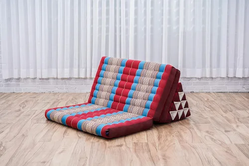 Miniatura 6 de Leewadee - Cojín Tailandés plegable para el suelo con respaldo para TV, sala de estar, colchón para exterior, 65.7 x 20.9 x 11.8 pulgadas, Kapok