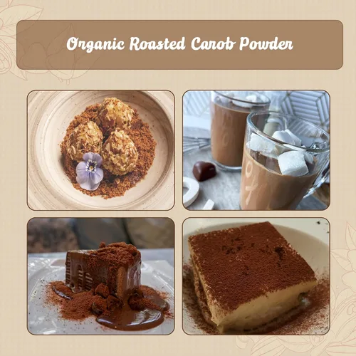 Miniatura 4 de Missy J's Polvo de algarrobo tostado orgánico de 8 onzas, paquete de 6 Hecho de algarroba, vegano y sin gluten Sustituto saludable sin cafeína