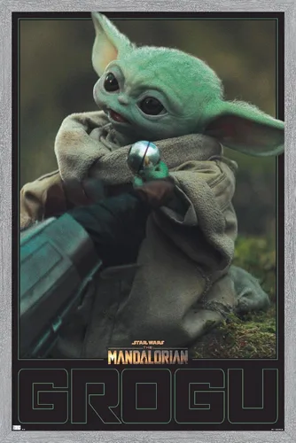 Miniatura 11 de Trends International Star Wars: The Mandalorian Season 2 - Póster de pared Grogu, 22.4 pulgadas de largo x 14.7 pulgadas, versión enmarcada