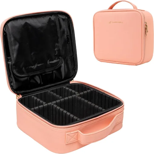 Miniatura 12 de Carrywell Estuche de viaje para maquillaje, no hecho en China, estuche de tren duro para cosméticos, organizador portátil de artistas de belleza