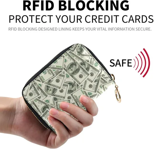 Miniatura 2 de Sletend Tarjetero RFID de cuero con cremallera para tarjetas de crédito para mujeres y niñas, Color #02, Classic
