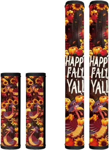 Miniatura 30 de Juego de 4 fundas para manijas de microondas con diseño de rayas de vaca tribal, azteca, decoración de cocina, antideslizantes, a prueba