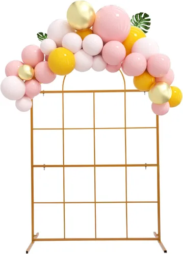 Miniatura 10 de Soporte de arco de boda de 6.6 x 3.9 pies, soporte de marco de arco de metal para decoración de fondo, soporte de fondo de fotografía de arco