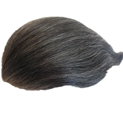 Miniatura 4 de 1B20 unidades de cabello gris Toupee para hombres piezas para hombre NLW sistema de reemplazo de heredero humano europeo para hombres 10x8 "toupee