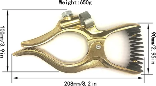 Miniatura 3 de KINGQ Abrazadera de tierra de soldadura estilo T de 300 amperios de latón