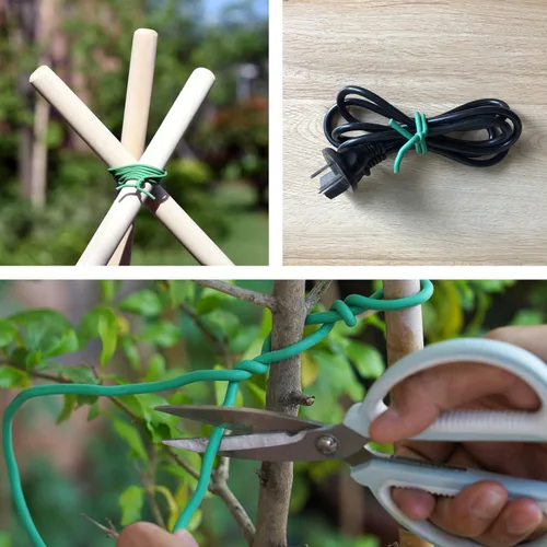 Miniatura 4 de PGarden-EZ Corba de torsión verde suave para plantas, suministro de jardín flexible de TPR, para tomates, rosas, vides y organización