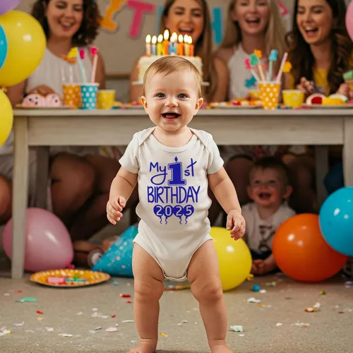 Miniatura 8 de Reaxion Traje de cuerpo entero hecho a mano para bebé niño y niña, mi primer cumpleaños 2024