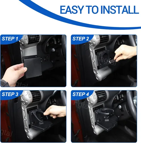 Miniatura 5 de Portavasos para automóvil compatible con Toyota FJ Cruiser 2007-2021, soporte para tazas de salida de aire lateral del automóvil, consola central