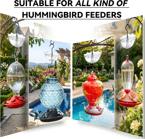 Miniatura 6 de Foso de hormigas para comedero de colibríes, 5 onzas, paquete de 4, protector de hormigas negro con gran capacidad