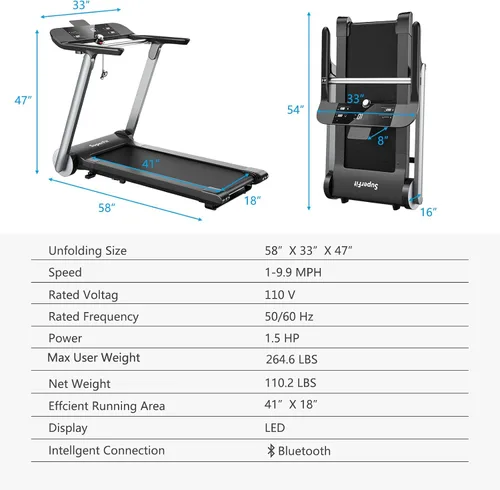 Miniatura 8 de Goplus Caminadora eléctrica plegable superfit de alta resistencia