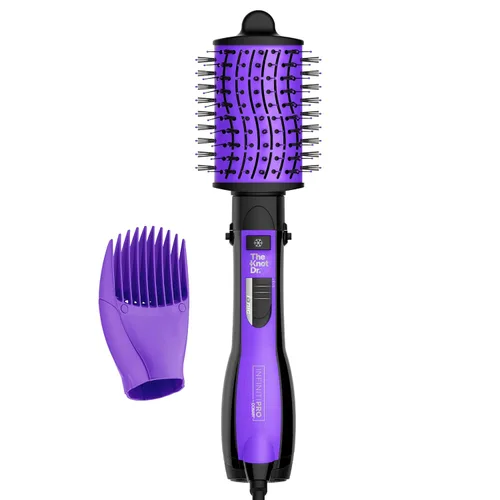 INFINITIPRO by CONAIR The Knot Dr. - Cepillo secador All-In-One, secador de pelo y voluminizador para cabello seco y húmedo, color negro y morado