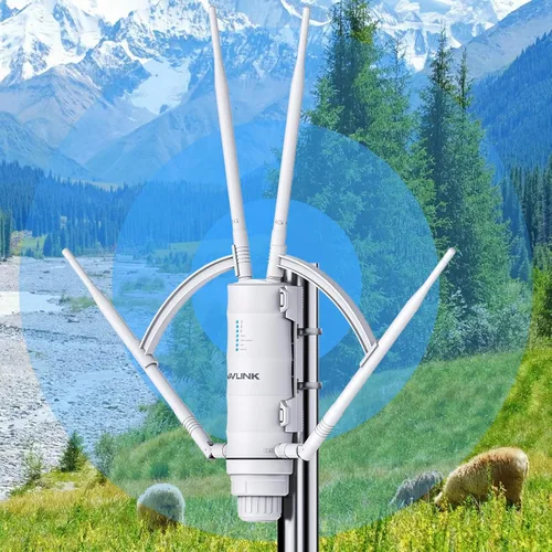 WAVLINK AC1200 Extensor de alcance WiFi al aire libre de largo alcance resistente a la intemperie/Punto de acceso inalámbrico con POE pasivo, Banda