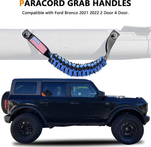 Miniatura 4 de Asas de agarre de barra antivuelco para Ford Bronco 2021 2022 2023 2024 2025 2 accesorios de 2 puertas y 4 puertas, mango de agarre de paracaídas