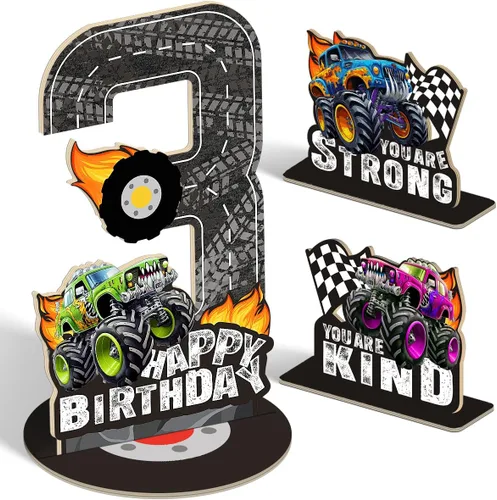Miniatura 13 de Juego de 3 piezas de dinosaurios con signo de número de 2º cumpleaños, decoración de mesa de dinosaurios para niños y niños de 2º cumpleaños