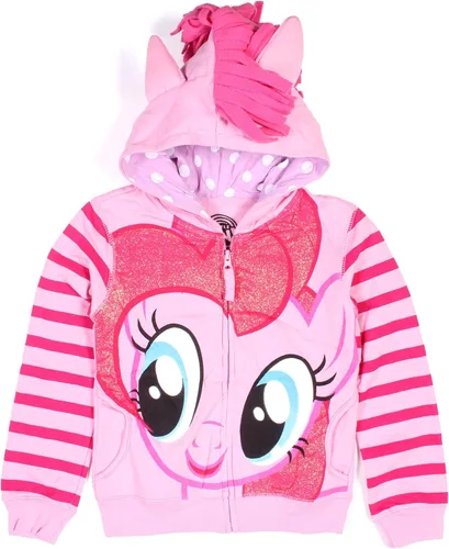 Miniatura 3 de My Little Pony Sudadera con capucha con cremallera para niñas pequeñas, Rosado