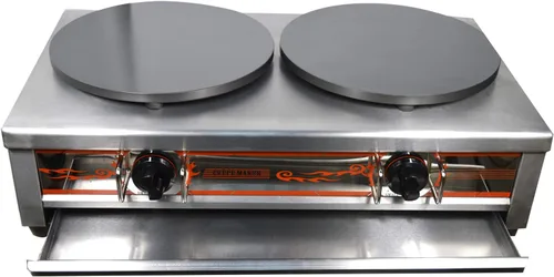 Miniatura 4 de TECHTONGDA 15.75 "Máquina comercial para hacer panqueques de gas natural 2000Pa antiadherente para crepas para panqueques (doble 134032)