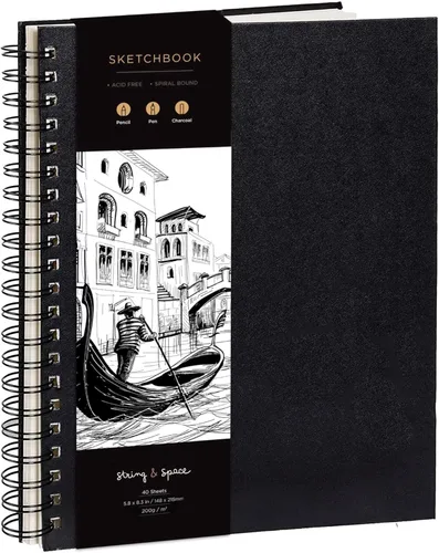 Cuaderno de bocetos de artista de tapa dura – Papel muy grueso de 200GSM – Cuaderno de bocetos en espiral para dibujo y técnicas mixtas – Bloc de