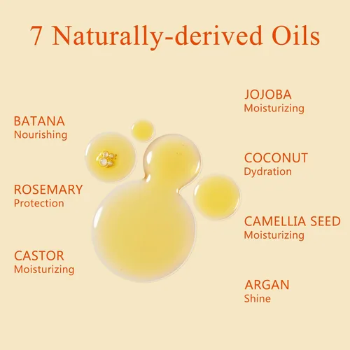 Miniatura 3 de Aceite de romero para el crecimiento del cabello con aceite de batana, aceite de ricino y biotina, mezcla natural de aceites capilares