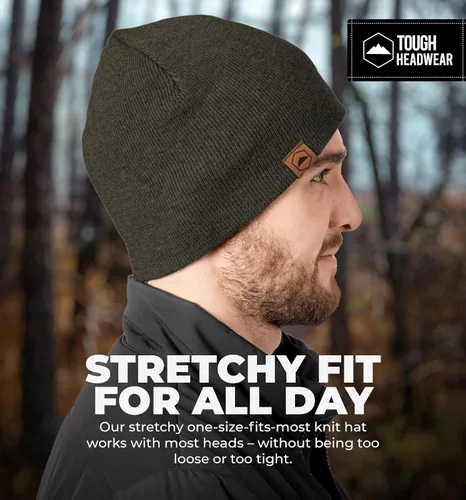 Miniatura 53 de Tough Headwear Daily Knit Beanie – Gorros para hombre – Sombreros de invierno para hombres y mujeres – Sombreros de punto cálidos para clima frío