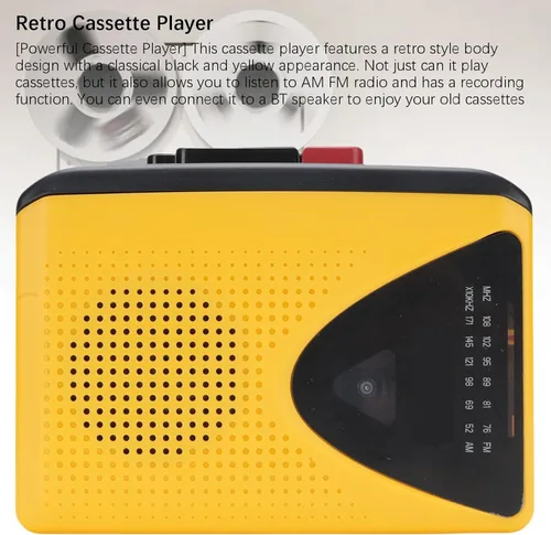 Miniatura 3 de LICAEVEY Reproductor de casete portátil con radio AM FM, reproductor de cinta retro integrado altavoz y micrófono, conector de auriculares