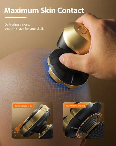 Miniatura 7 de 2026 Nueva Afeitadora de Cabeza para Hombres Calvos - Trimcoo Afeitadora Eléctrica Magnética 5 en 1 con Hojas de Titanio Suave para Cuero