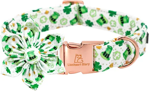 Miniatura 19 de Lionheart glory Collar de lazo para perro para el día de San Valentín, collar de perro para perros grandes, collares de perro con corazones con A