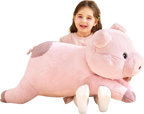 IKASA Juguete de peluche de cerdo gigante, juguetes grandes de 30 pulgadas, regalos para niños, niñas, niños, novia y niños