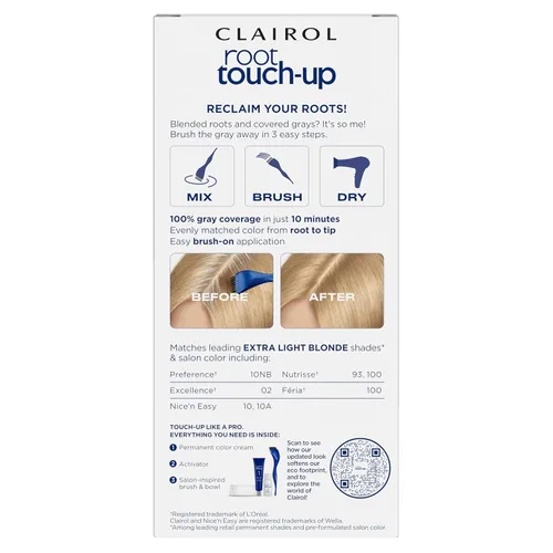 Miniatura 2 de Clairol Root Touch-Up de Nice'n Easy Tinte Permanente para el Cabello, 10 Rubio Extra Claro, Paquete de 1