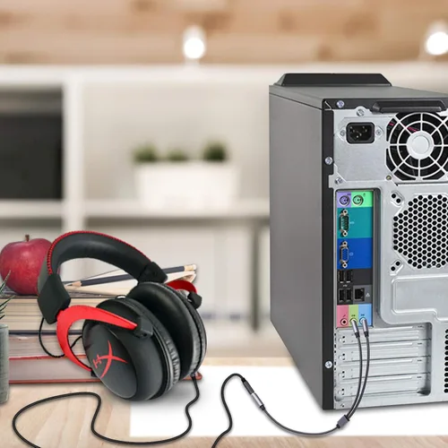 Miniatura 5 de Cable divisor de PC de repuesto para HyperX Cloud II, Alpha, Stinger, Core, Astro A10 A40, Turtle Beach Recon 70, SteelSeries, Sennheiser Game