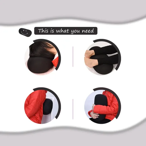 Miniatura 2 de Cómoda tela y microperlas de espuma, almohada de cuello de forma cómoda, almohada de espuma viscoelástica para el cuello, funda lavable para cama