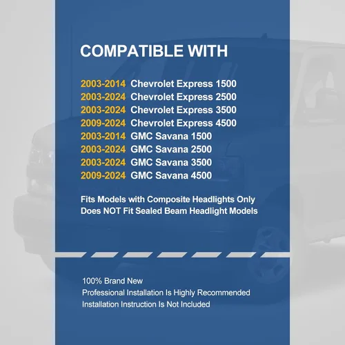 Miniatura 8 de Ensamble de faros Auto Dynasty y luces de parachoques compatibles con Chevy Express GMC Savana 1500-4500 de 2003-2024, con luces DRL E-LED