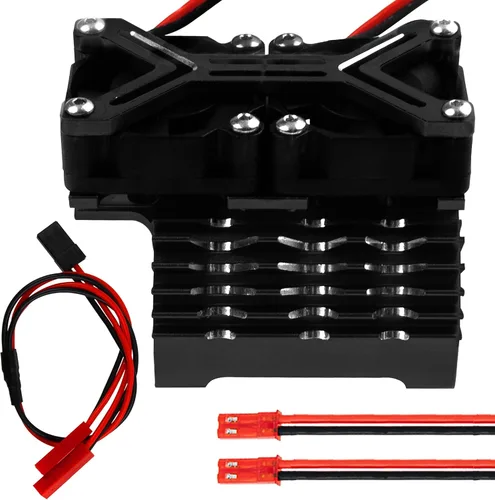 Miniatura 7 de Ventilador de refrigeración de disipador de calor dual para motor 40-42mm Compatible con 1/7 1/8 Arrma Traxxas coche RC se ajusta a los motores 4068