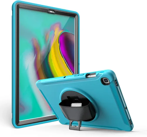 Miniatura 11 de Dteck Funda para Galaxy Tab S5e 2019, resistente, de cuerpo completo, resistente, a prueba de golpes, con correa de mano giratoria para tableta