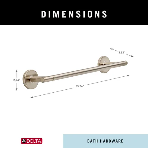 Miniatura 7 de Delta Trinsic (1 paquete) Barra de toalla de 30.48 cm para baño, barra de toalla de acero inoxidable brillante para pared de baño, varilla