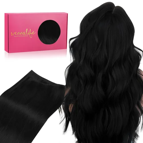 Miniatura 21 de WENNALIFE Extensiones de cabello humano real, 20 pulgadas, 3.53 onzas, color marrón chocolate, trama, cabello Remy atado a mano, extensiones