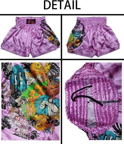 Miniatura 5 de Pantalones cortos de boxeo Muay Thai de piel de serpiente para hombre