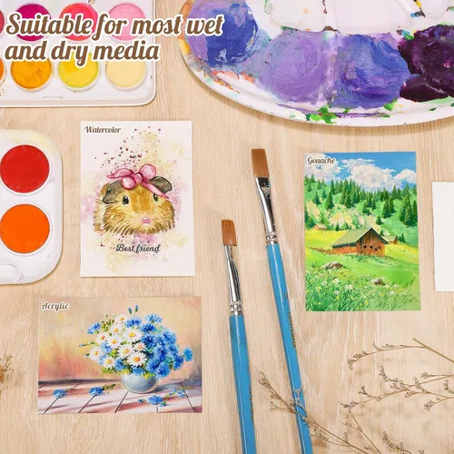 Miniatura 7 de 120 hojas de papel de acuarela a granel, papel prensado en frío de 140 lb/300 GSM, papel blanco para acuarela para niños, estudiantes, adultos