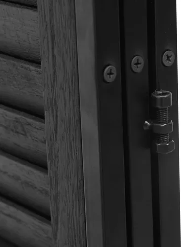 Miniatura 8 de Divisor de habitación de 3 paneles de 6 pies de alto, pantalla de privacidad plegable de madera negra, partición de habitación independiente
