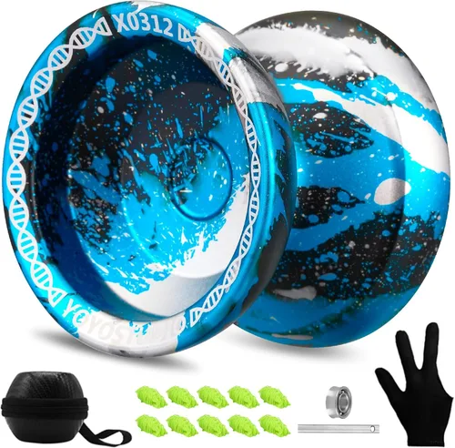 Miniatura 10 de YOYOSTUDIO Yoyo Profesional Sensible Yoyo X0312 para Niños Principiantes, Yoyo de Doble Propósito para Girar con los Dedos para Adultos con Kit