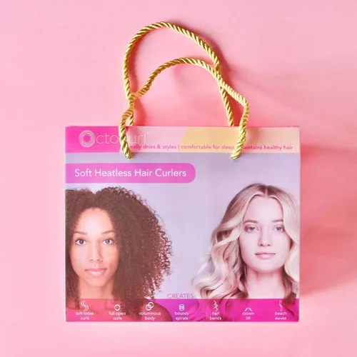 Miniatura 5 de Octocurl Rizadores de cabello satinados, rizos sin calor durante la noche, rizadores de diadema para cabello corto (satinado, negro)