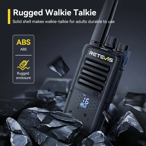 Miniatura 3 de Retevis RT68H Walkie Talkies de largo alcance, radio bidireccional recargable, visualización, facilidad de uso, pantalla LED oculta, cerradura