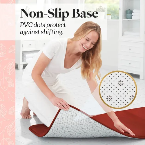 Miniatura 6 de Alfombra de Baño de Espuma Viscoelástica Antideslizante Absorbente Súper Acogedora de Terciopelo para Baño (17 pulgadas X 24 pulgadas, Autumn Glaze)