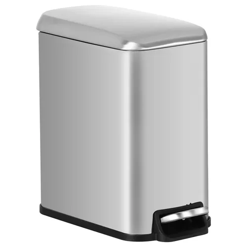 Cubo de basura de baño de 1.3 galones con tapa, cubo de basura delgado con pedal para espacios pequeños, cubo extraíble, para baño, dormitorio y Ss