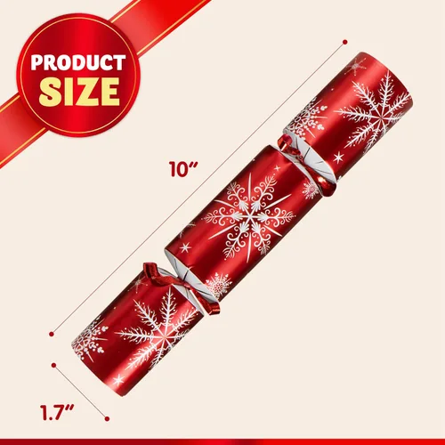 Miniatura 6 de JOYIN Paquete de 12 recuerdos de fiesta de Navidad sin broches con diseño de copo de nieve rojo y blanco con suministros de fiesta para niños